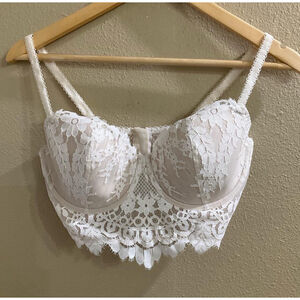 NWOT Victoria Secret Ivory White Dream Angels Bridal Women’s 34DD Cream Lace